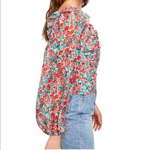 NWT Free People Mabel Print Top Small Pink - Picture 10 of 10